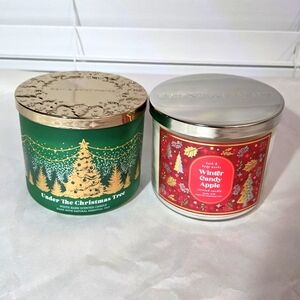 Christmas 🎄 Tree + Winter Candy Apple 🍎  BBW 3-Wick Candles